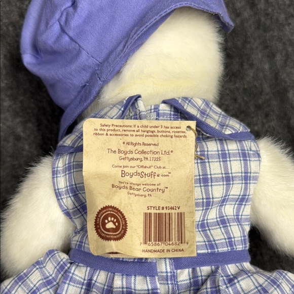 Boyd’s Plush Cat with Purple Dress and Hat - Picture 7 of 9